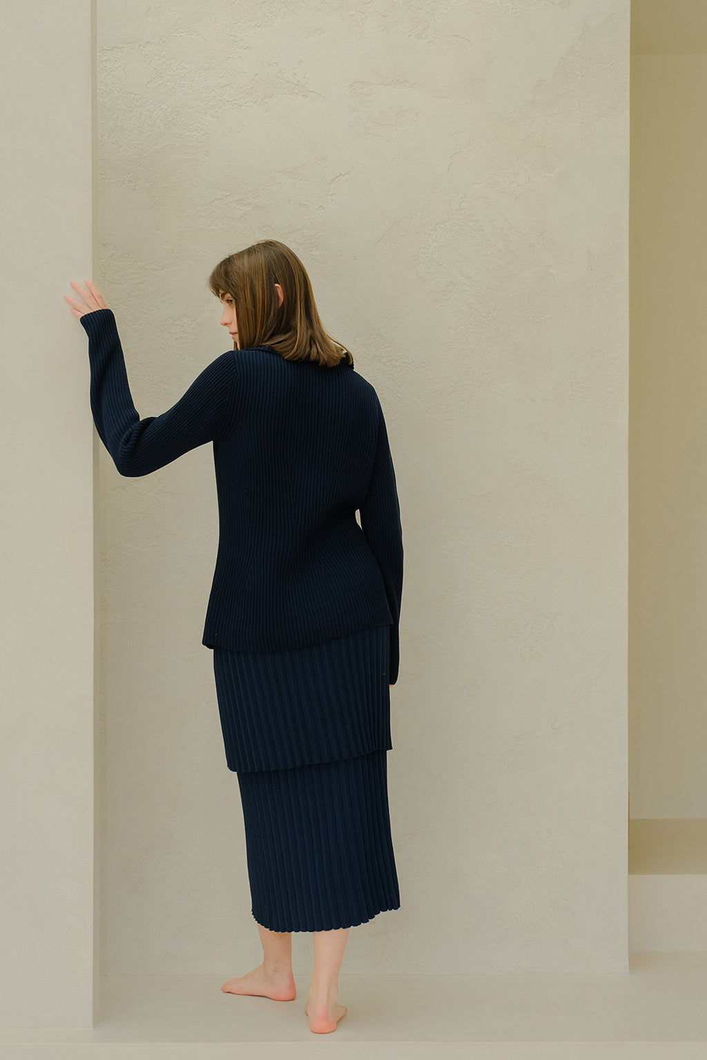 COTTON PLISSÈ LONG SKIRT