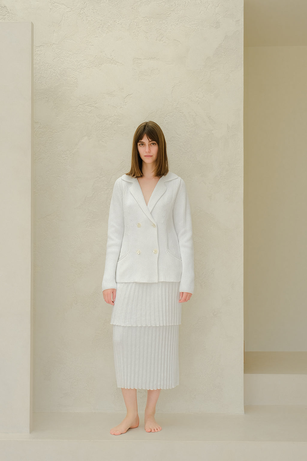 COTTON PLISSÈ LONG SKIRT