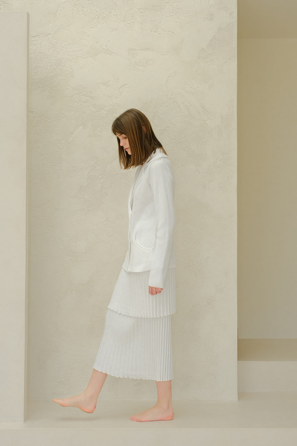 COTTON PLISSÈ LONG SKIRT