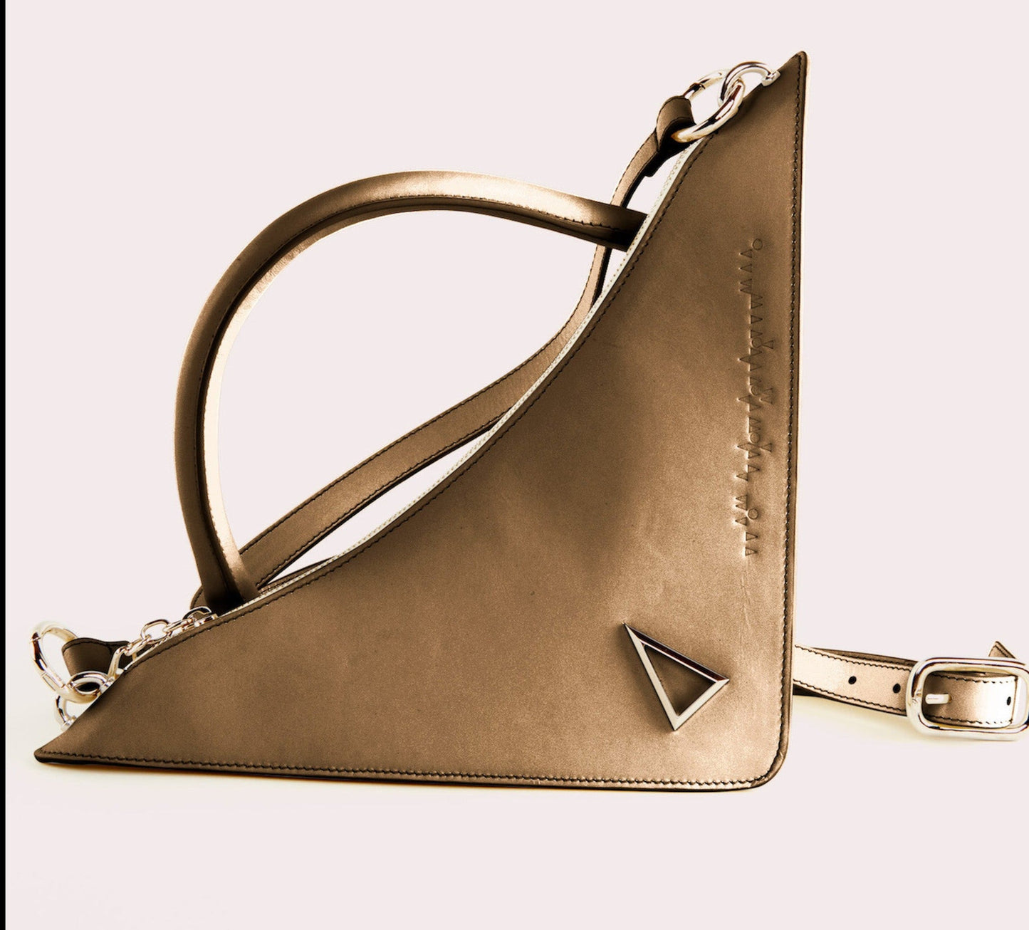 BRONZE "ROCKET GIRL" BAG IN CALFSKIN LEATHER