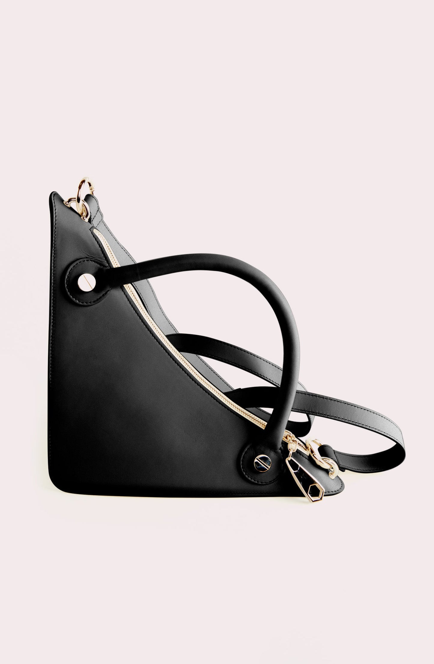 BLACK "ROCKET GIRL" BAG IN CALFSKIN LEATHER