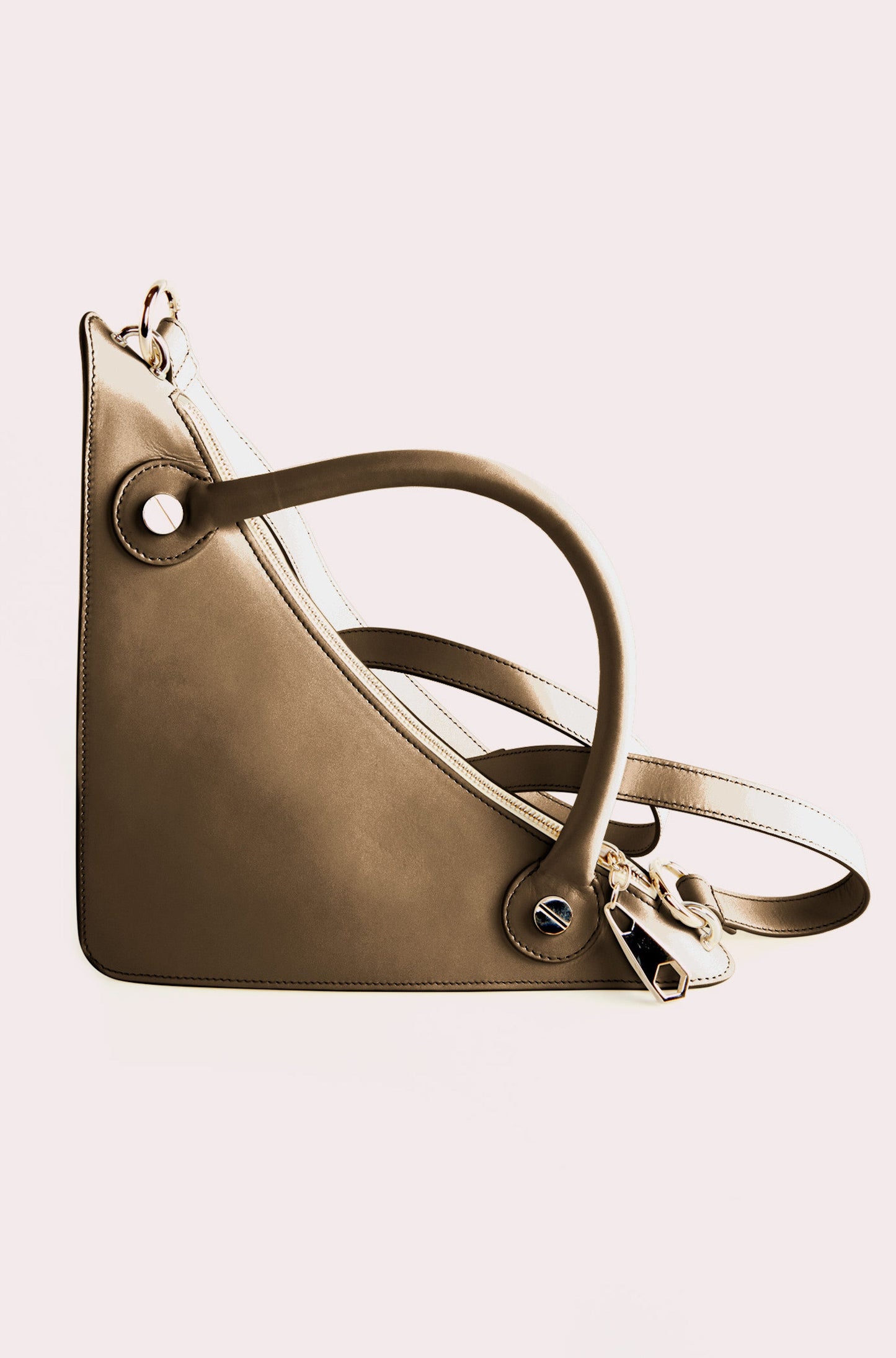 BRONZE "ROCKET GIRL" BAG IN CALFSKIN LEATHER