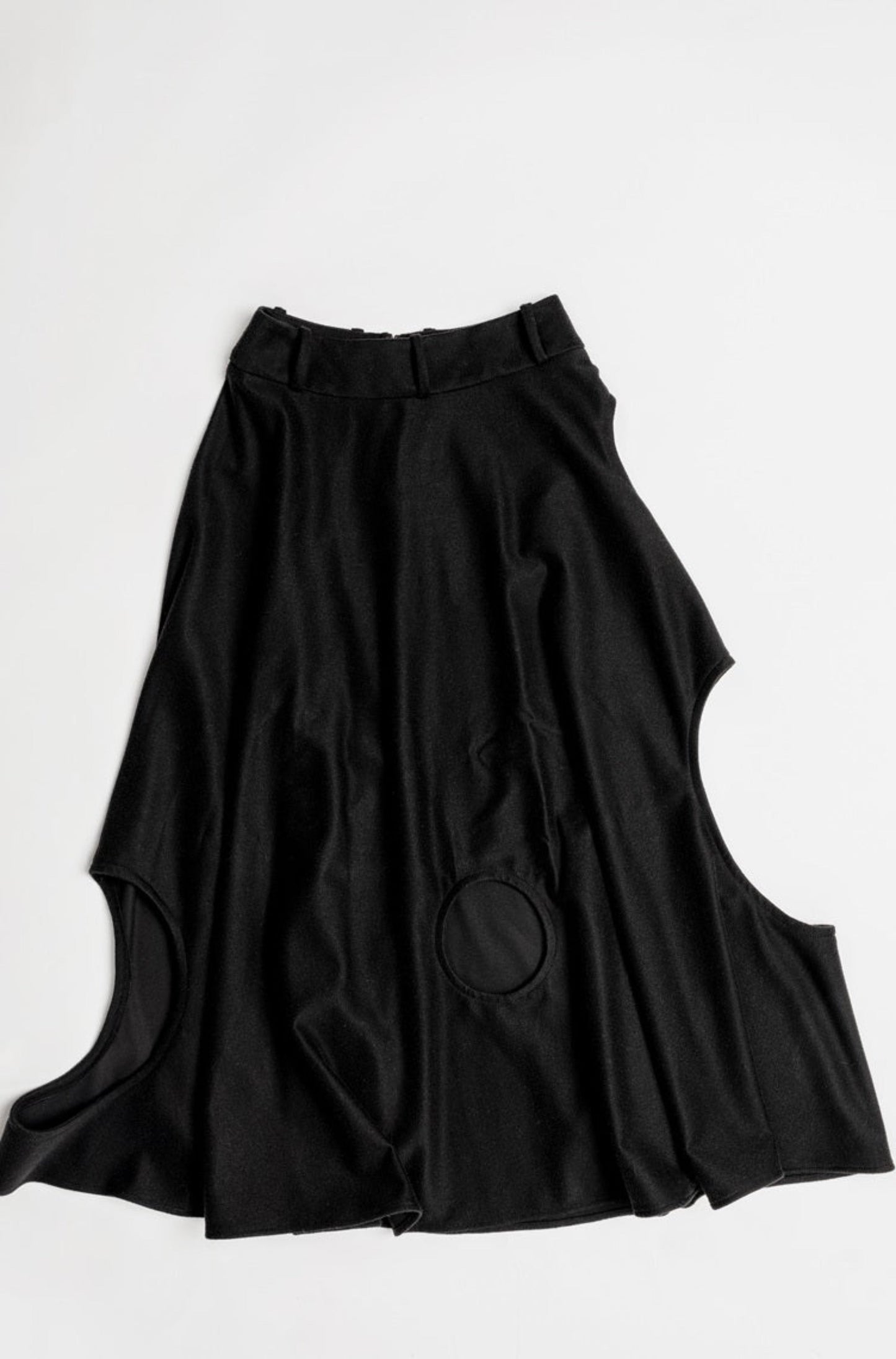 BLACK MAXI SKIRT WITH LUNAR CRATERS