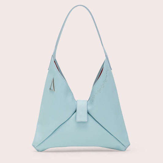 BLUE GLASS "MARA BAG" IN NAPPA CALFSKIN LEATHER