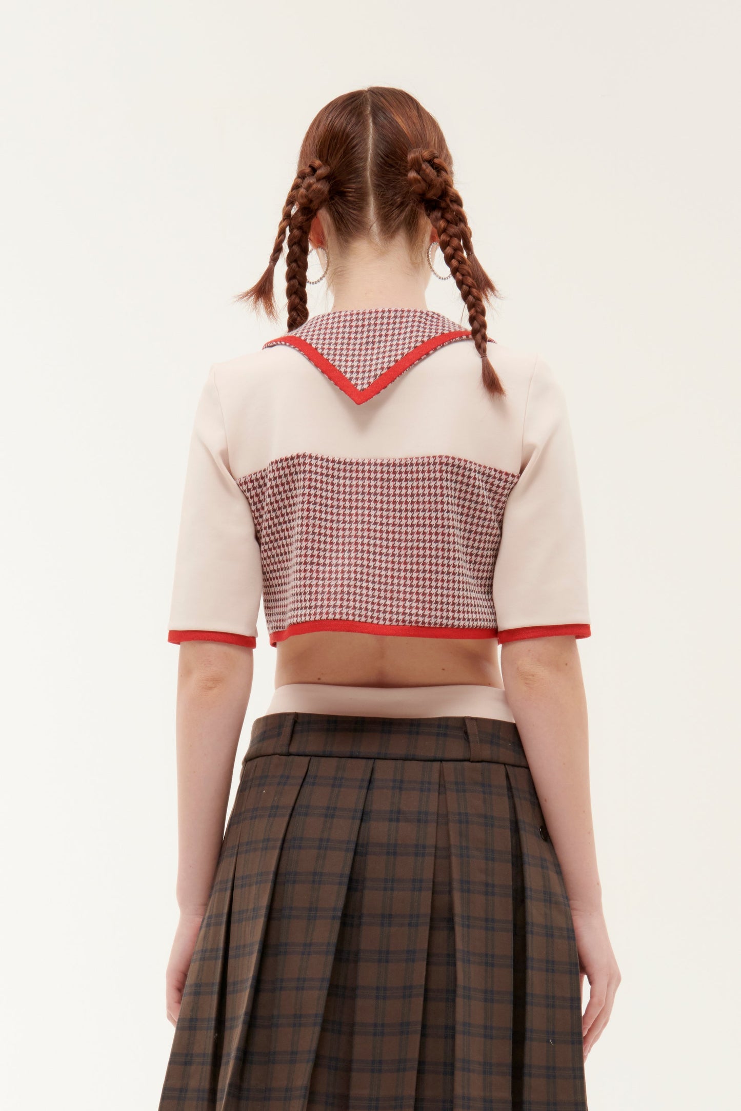 RED COTTON SHORT SLEEVE  "TOKIO CROP TOP"