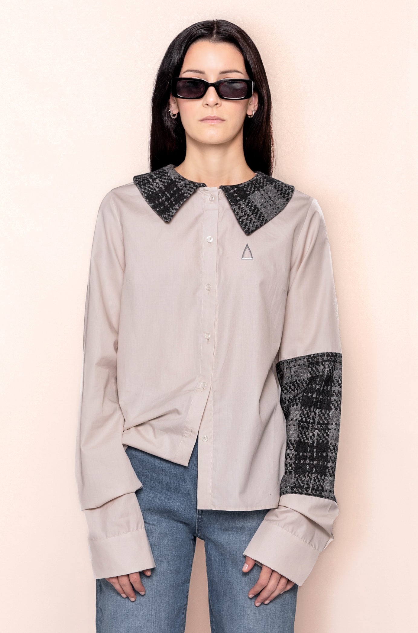 POPELINE & WOOL LONG SLEEVED SHIRT