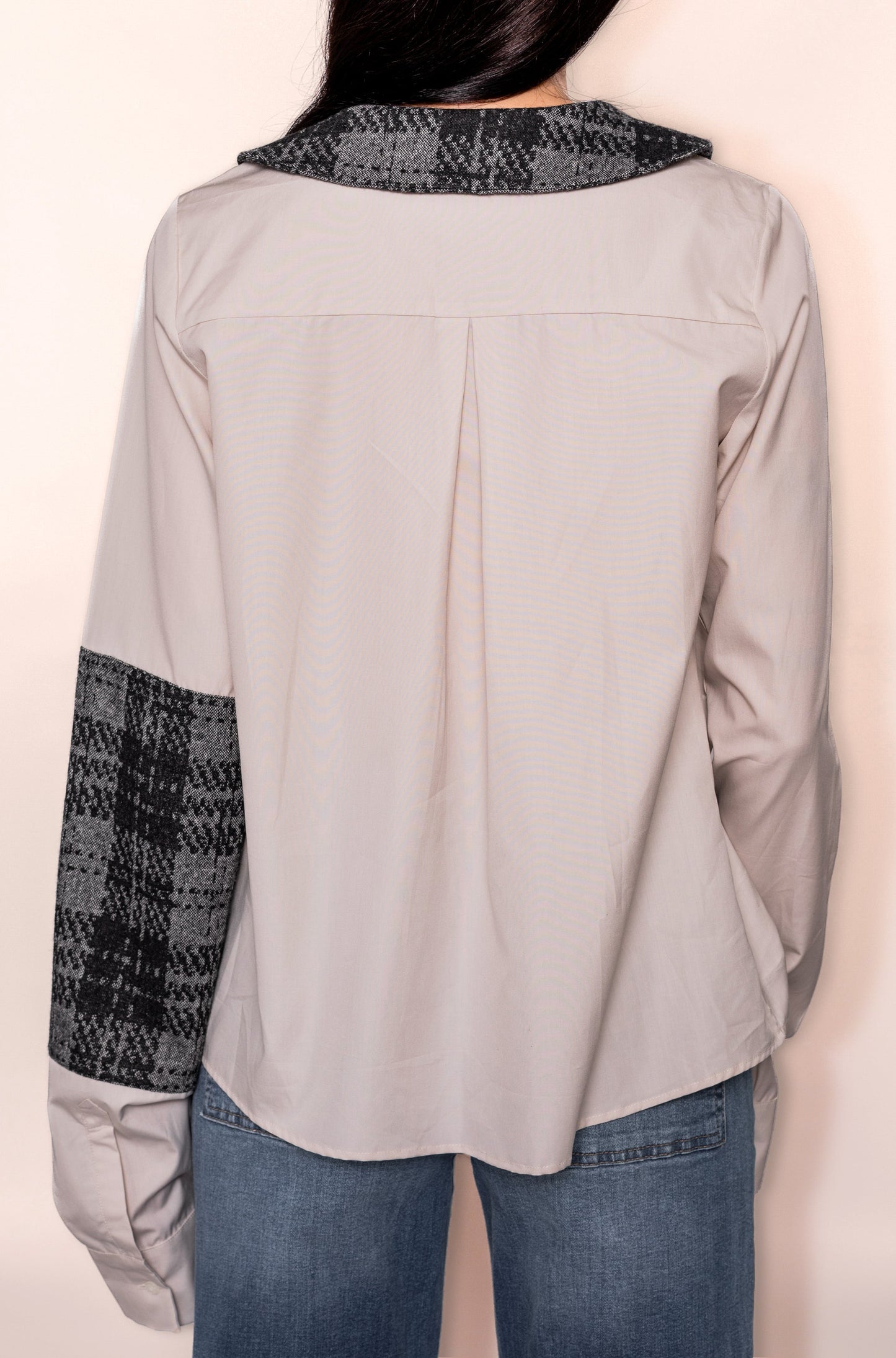 POPELINE & WOOL LONG SLEEVED SHIRT