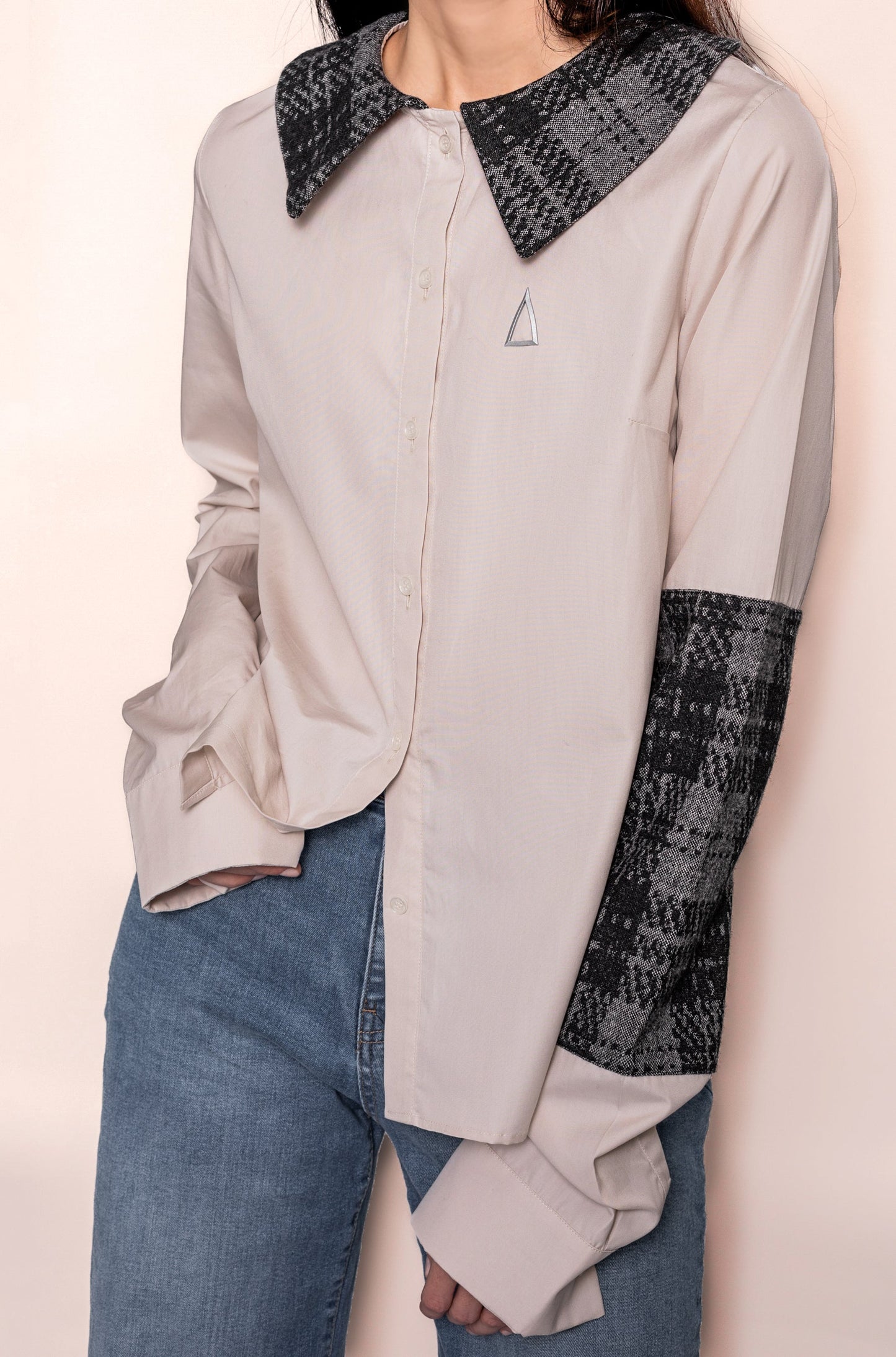 POPELINE & WOOL LONG SLEEVED SHIRT