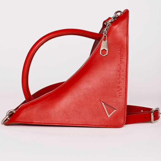 RED "ROCKET GIRL" BAG IN CALFSKIN LEATHER