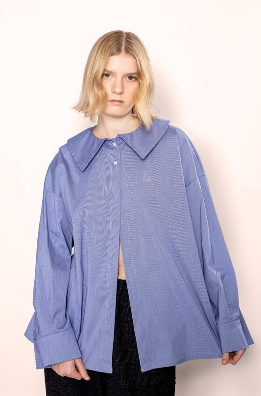 TWILIGHT BLUE OVERSIZED SHIRT WITH DUO BUTTON