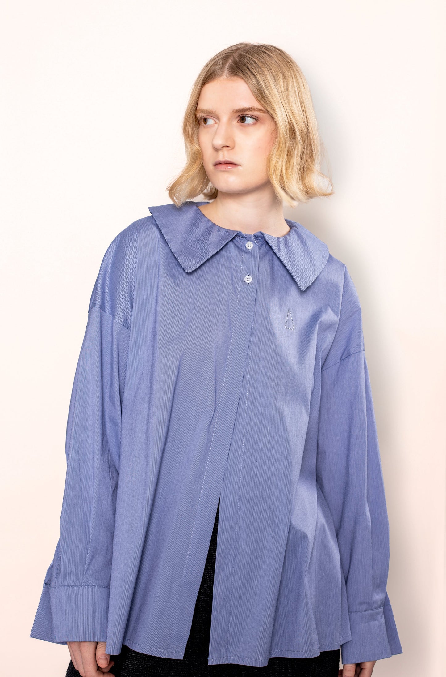 TWILIGHT BLUE OVERSIZED SHIRT WITH DUO BUTTON