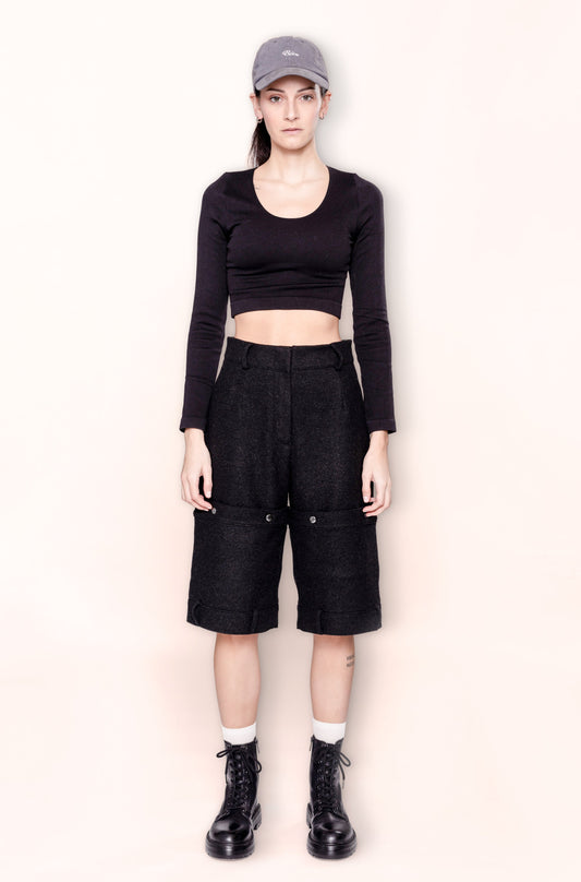 WOOLEN NOIR TELESCOPE SHORTS