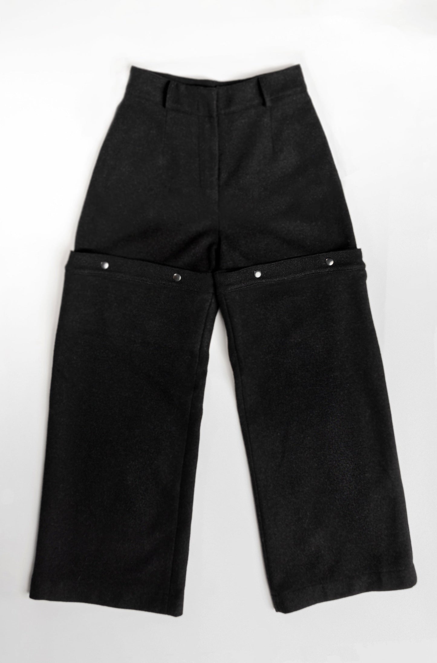 WOOLEN NOIR TELESCOPE TROUSERS