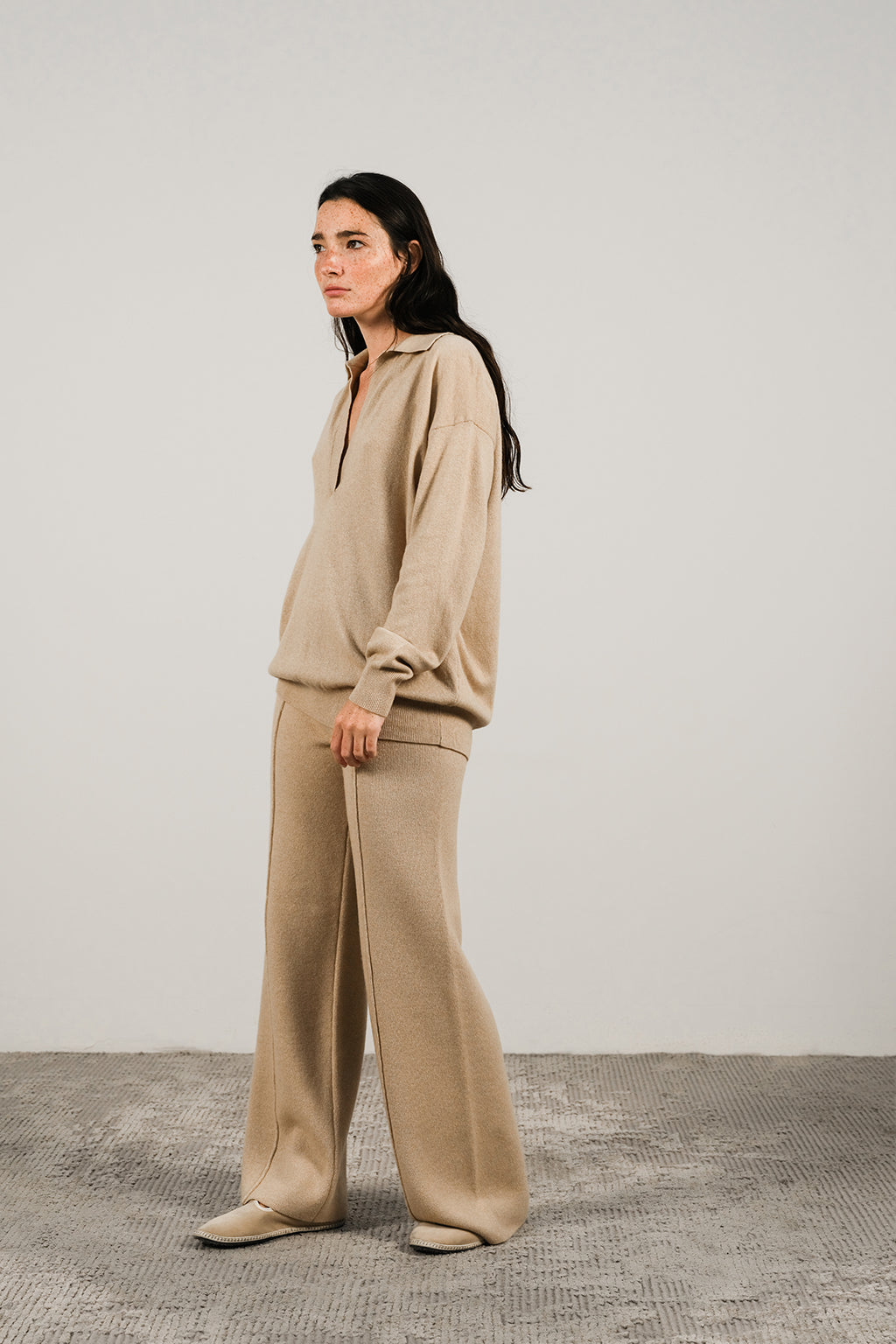 CASHMERE MIX WIDE LEGGED TROUSERS