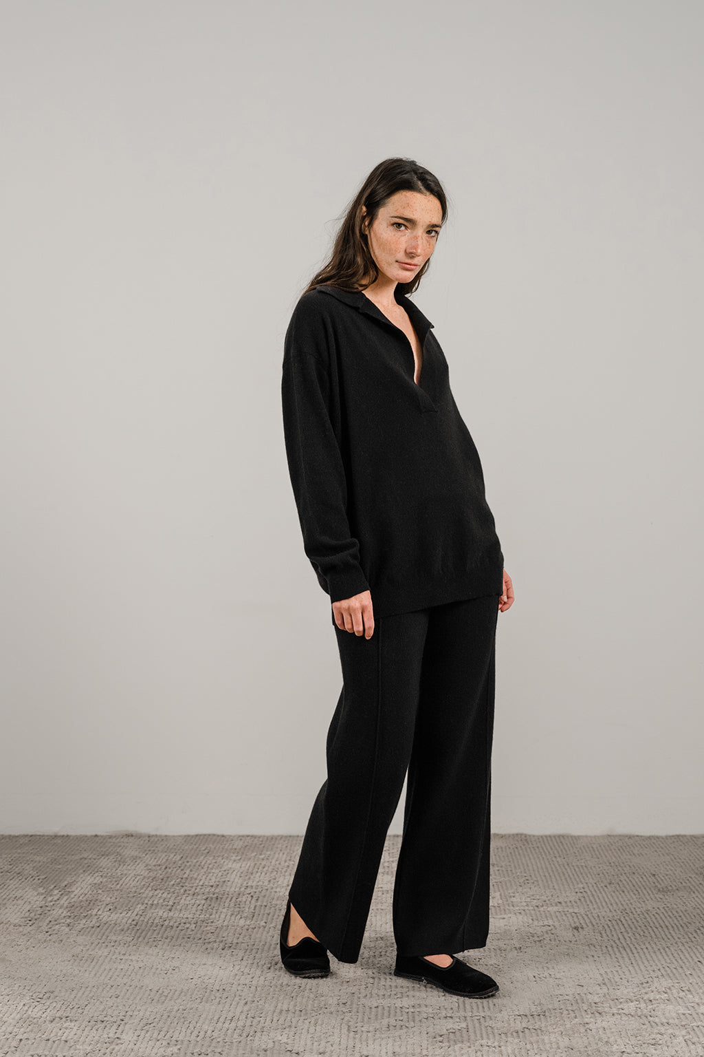 CASHMERE MIX WIDE LEGGED TROUSERS