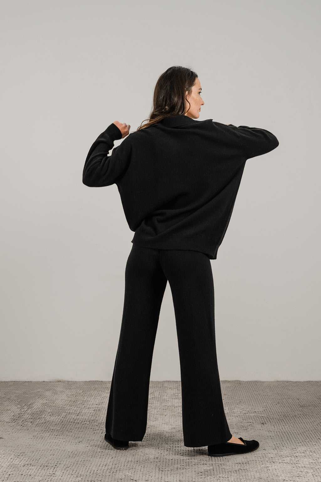 CASHMERE MIX WIDE LEGGED TROUSERS