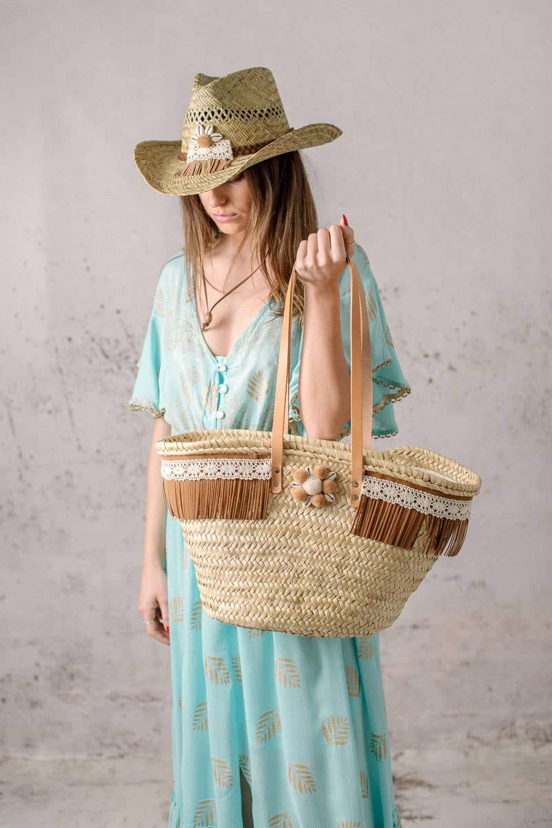 CONJUNTO SOMBRERO Y CAPAZO BOHO CHIC CNT-1004